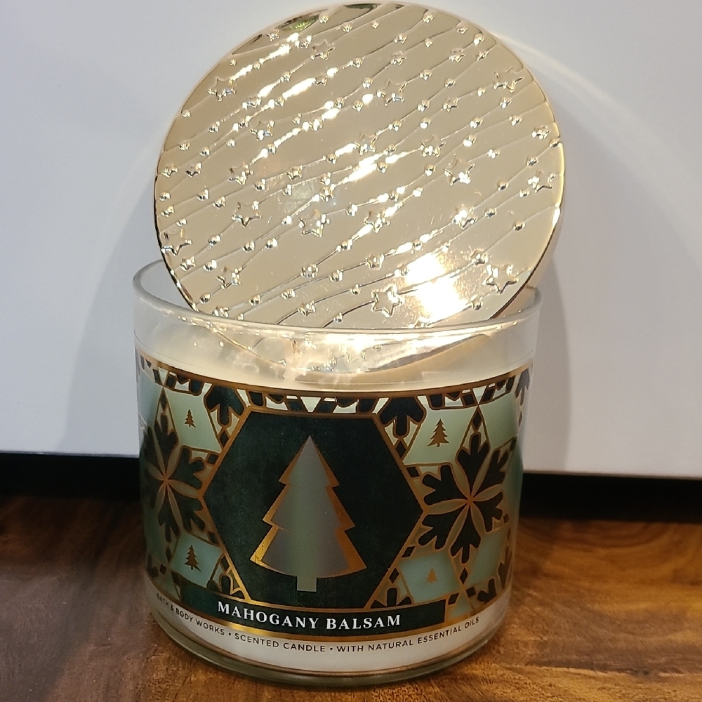 MAHOGANY BALSAM 3 Wick Candle Bath And Body Works
